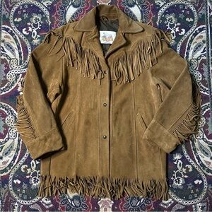 Vintage Excelled Leather Western Fringe Cowboy Jacket Women’s Medium
